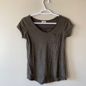 Forest green top with a pocket